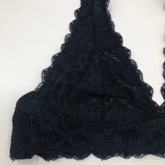 Free People Galloon Lace Halter Bralette Size M Black - Picture 2 of 6